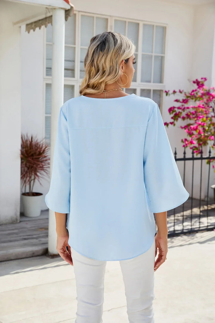 Elegant V-neck Blouse - CARA Collection