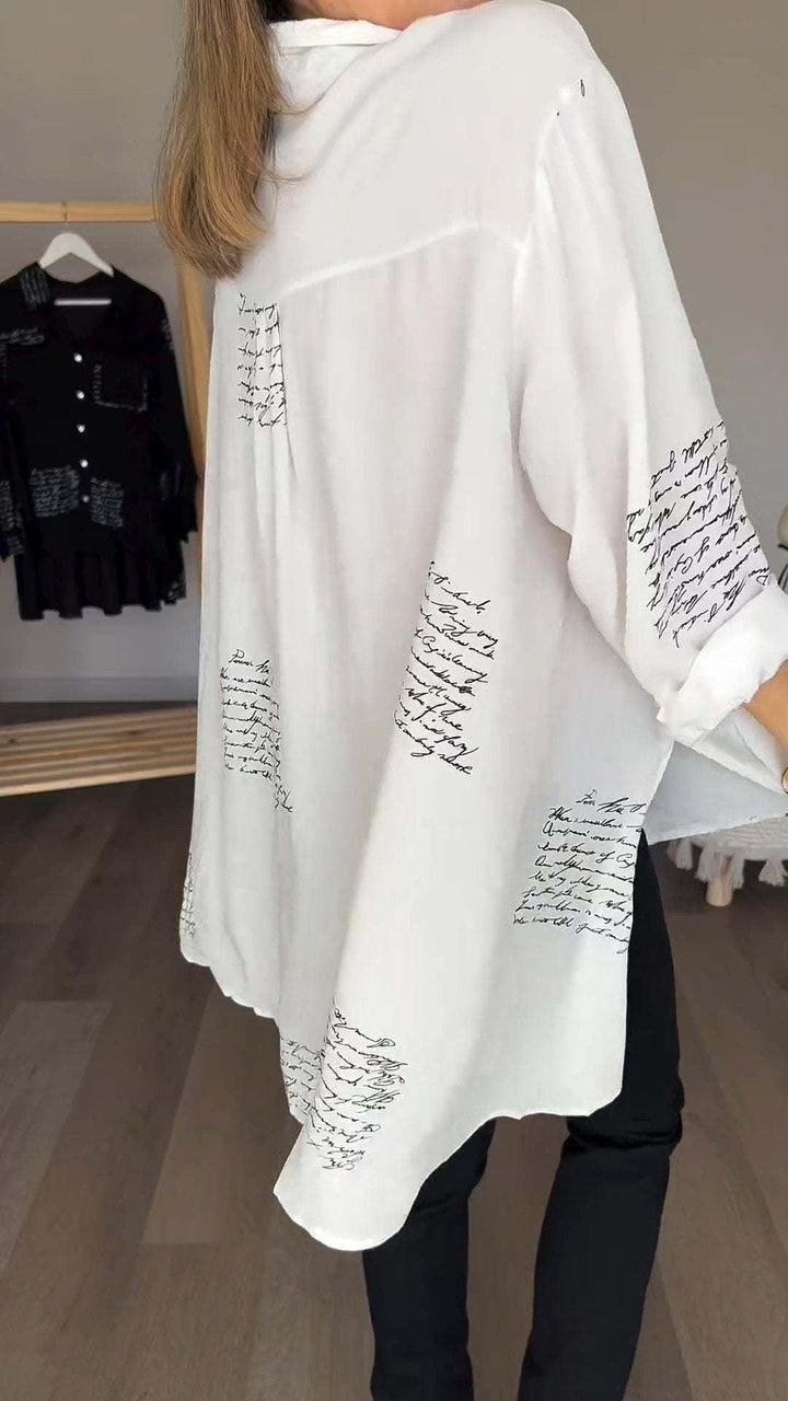 Callista™ - Charming Handwritten Button-Up Shirt