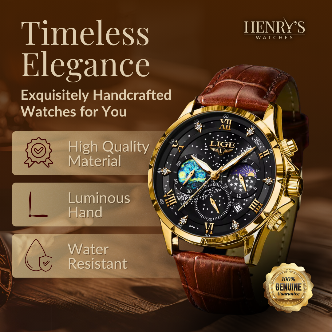 ELEGANT MOONPHASE WATCH | Timeless Lunar Elegance