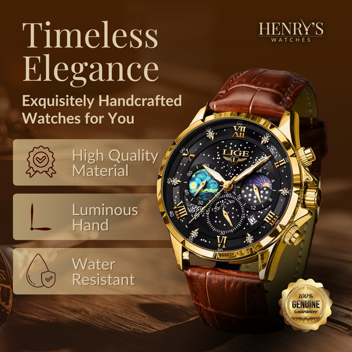 ELEGANT MOONPHASE WATCH | Timeless Lunar Elegance