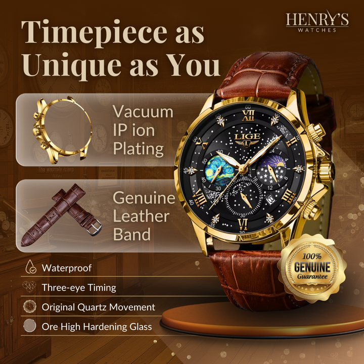 ELEGANT MOONPHASE WATCH | Timeless Lunar Elegance