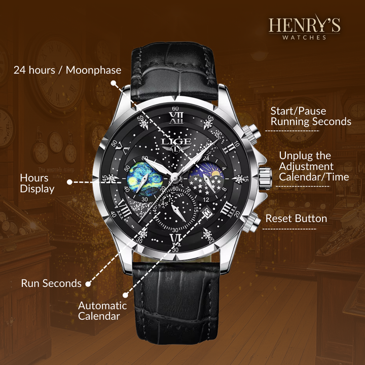 ELEGANT MOONPHASE WATCH | Timeless Lunar Elegance