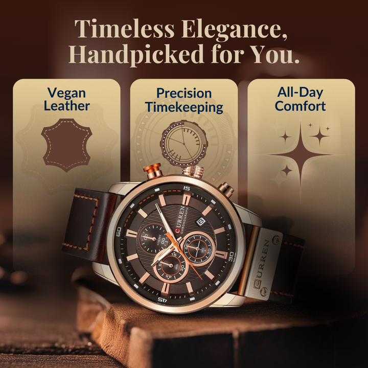 ELEGANT QUARTZ WATCH | Stylish Leather Timepiece