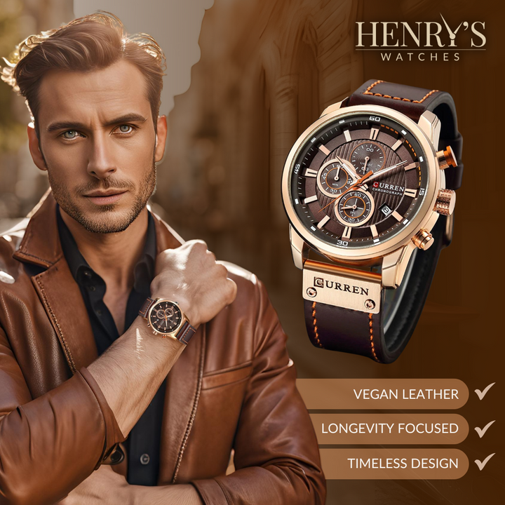 ELEGANT QUARTZ WATCH | Stylish Leather Timepiece