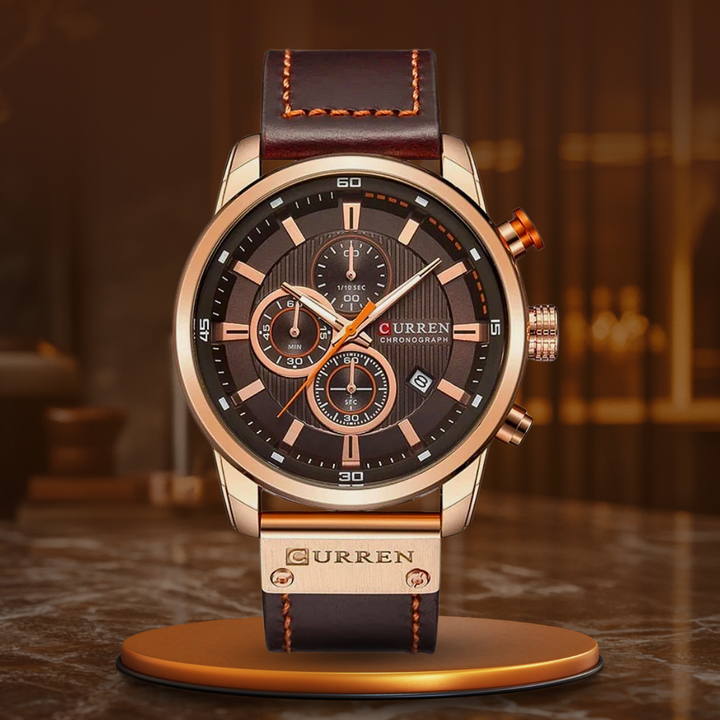 ELEGANT QUARTZ WATCH | Stylish Leather Timepiece