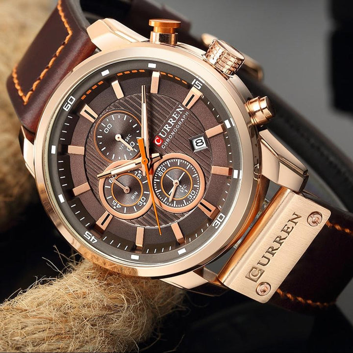 ELEGANT QUARTZ WATCH | Stylish Leather Timepiece