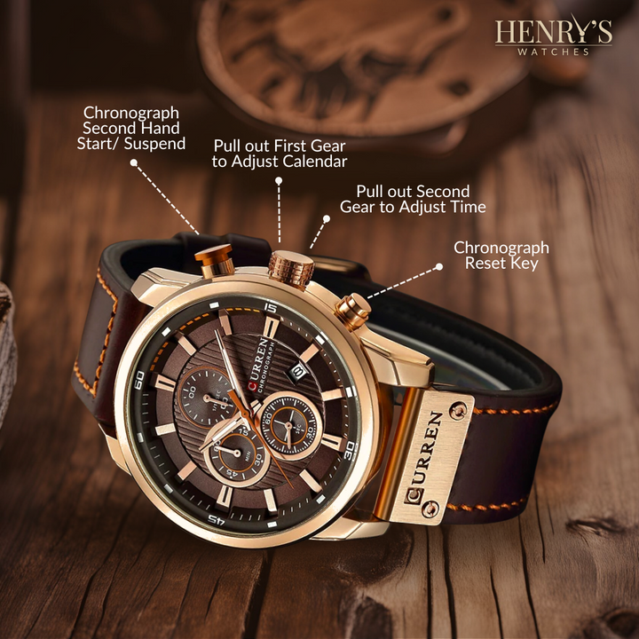 ELEGANT QUARTZ WATCH | Stylish Leather Timepiece