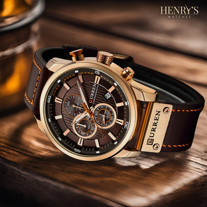 ELEGANT QUARTZ WATCH | Stylish Leather Timepiece