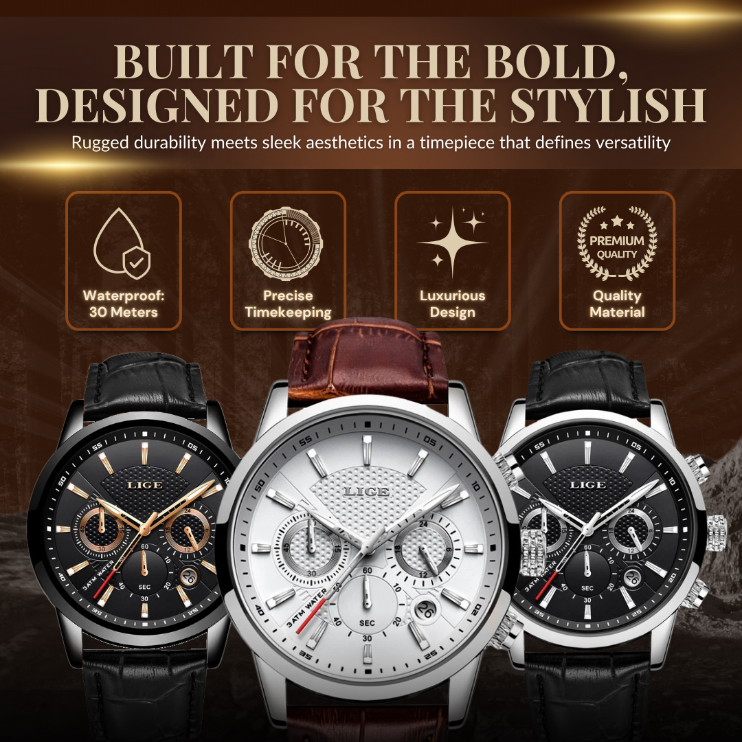 Fashionable Military Leather Watch | Stylish and Durable