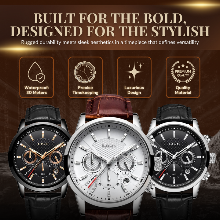 Fashionable Military Leather Watch | Stylish and Durable