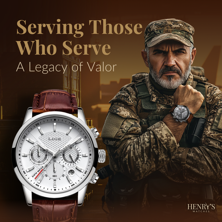 Fashionable Military Leather Watch | Stylish and Durable