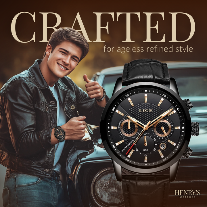 Fashionable Military Leather Watch | Stylish and Durable