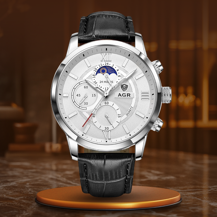 LUXURY LEATHER QUARTZ WATCH | Timeless Elegance Redefined