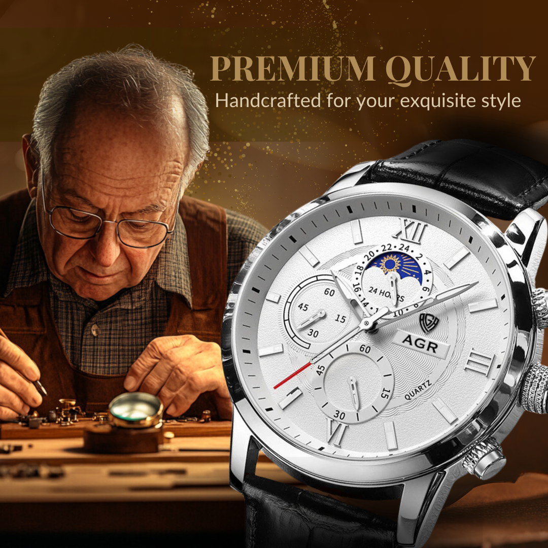 LUXURY LEATHER QUARTZ WATCH | Timeless Elegance Redefined
