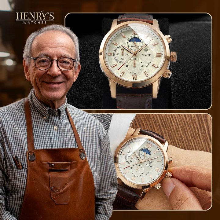 LUXURY LEATHER QUARTZ WATCH | Timeless Elegance Redefined