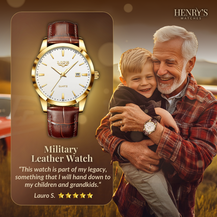 MILITARY LEATHER WATCH | Robust elegance guaranteed