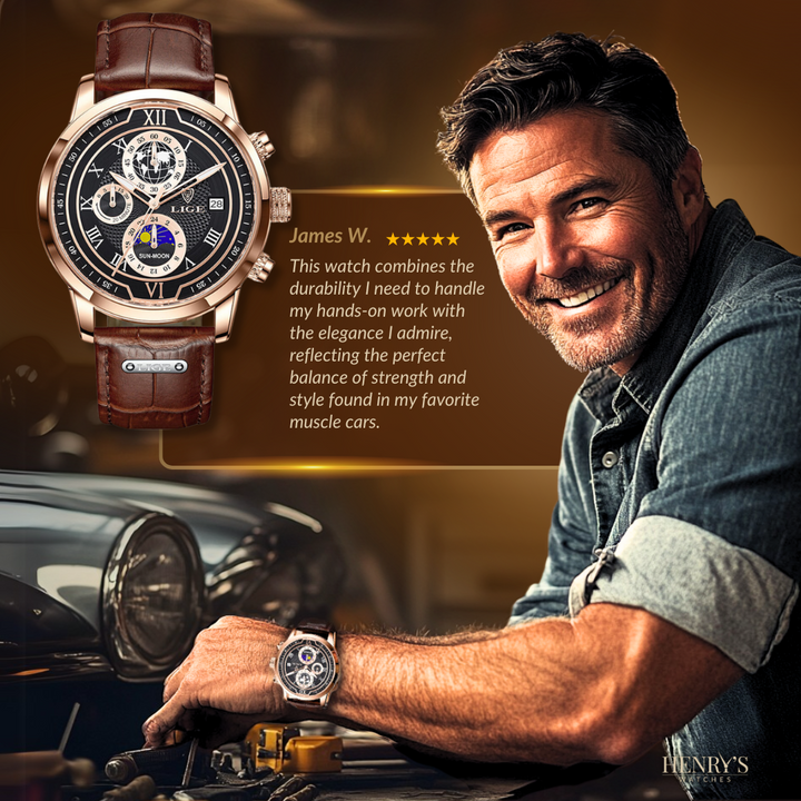 PREMIUM LEATHER STRAP CHRONOGRAPH WATCH | Elegance Meets Precision