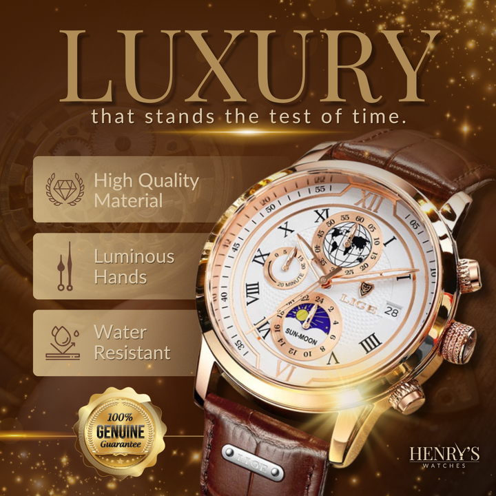 PREMIUM LEATHER STRAP CHRONOGRAPH WATCH | Elegance Meets Precision