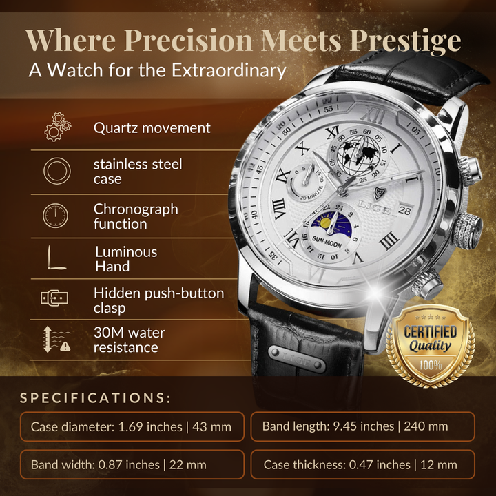 PREMIUM LEATHER STRAP CHRONOGRAPH WATCH | Elegance Meets Precision