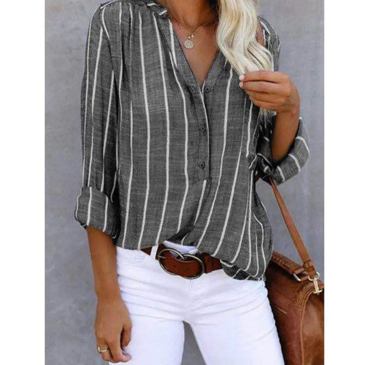Giana™ - Chic Striped Casual Blouse for Effortless Style