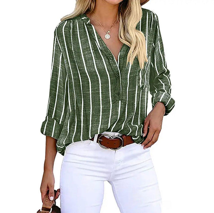 Giana™ - Chic Striped Casual Blouse for Effortless Style