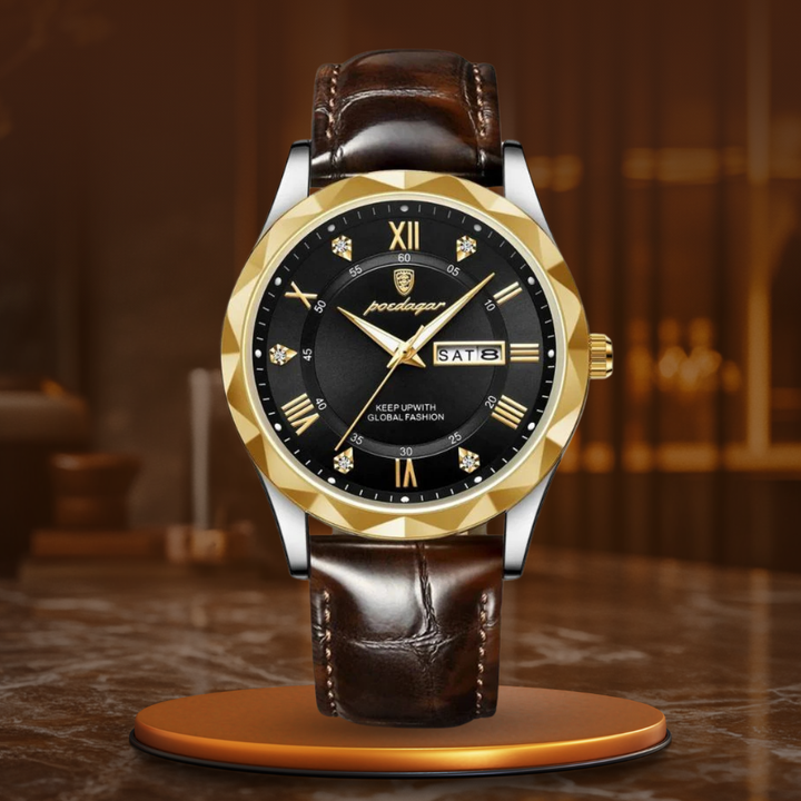 LUXURIOUS LEATHER STRAP QUARTZ WATCH | Elegance Meets Precision
