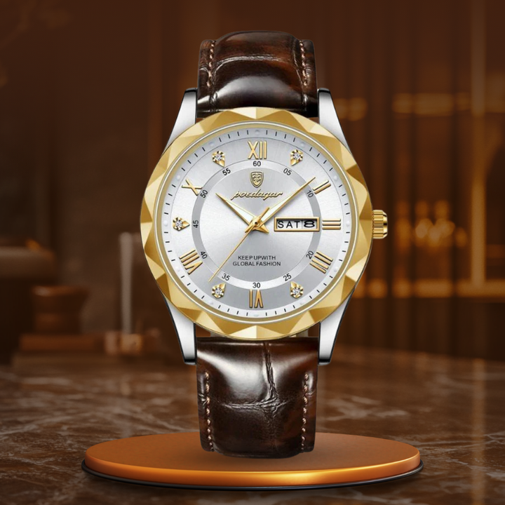 LUXURIOUS LEATHER STRAP QUARTZ WATCH | Elegance Meets Precision