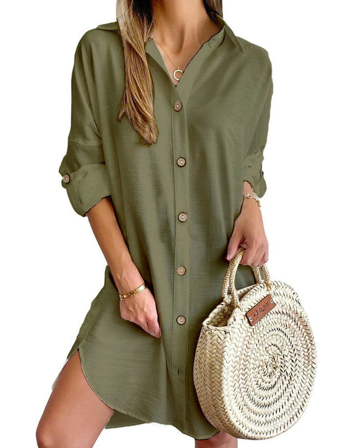 CASSY™ - Chic Button-Up Shirt Dress for Effortless Style