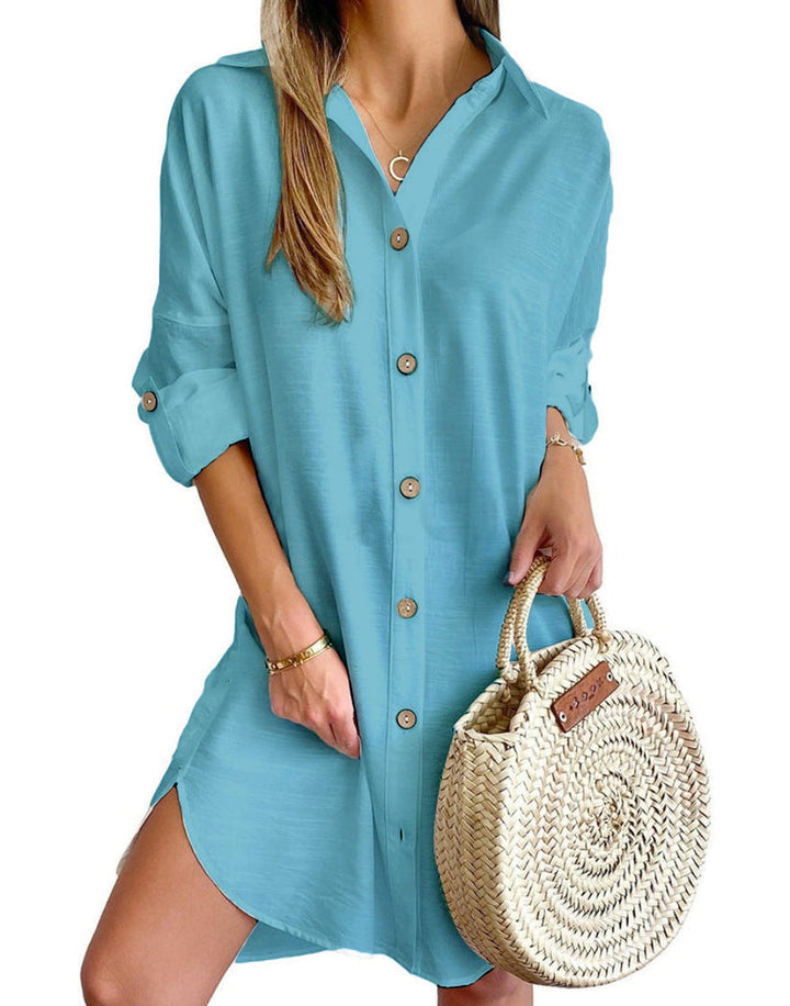 CASSY™ - Chic Button-Up Shirt Dress for Effortless Style