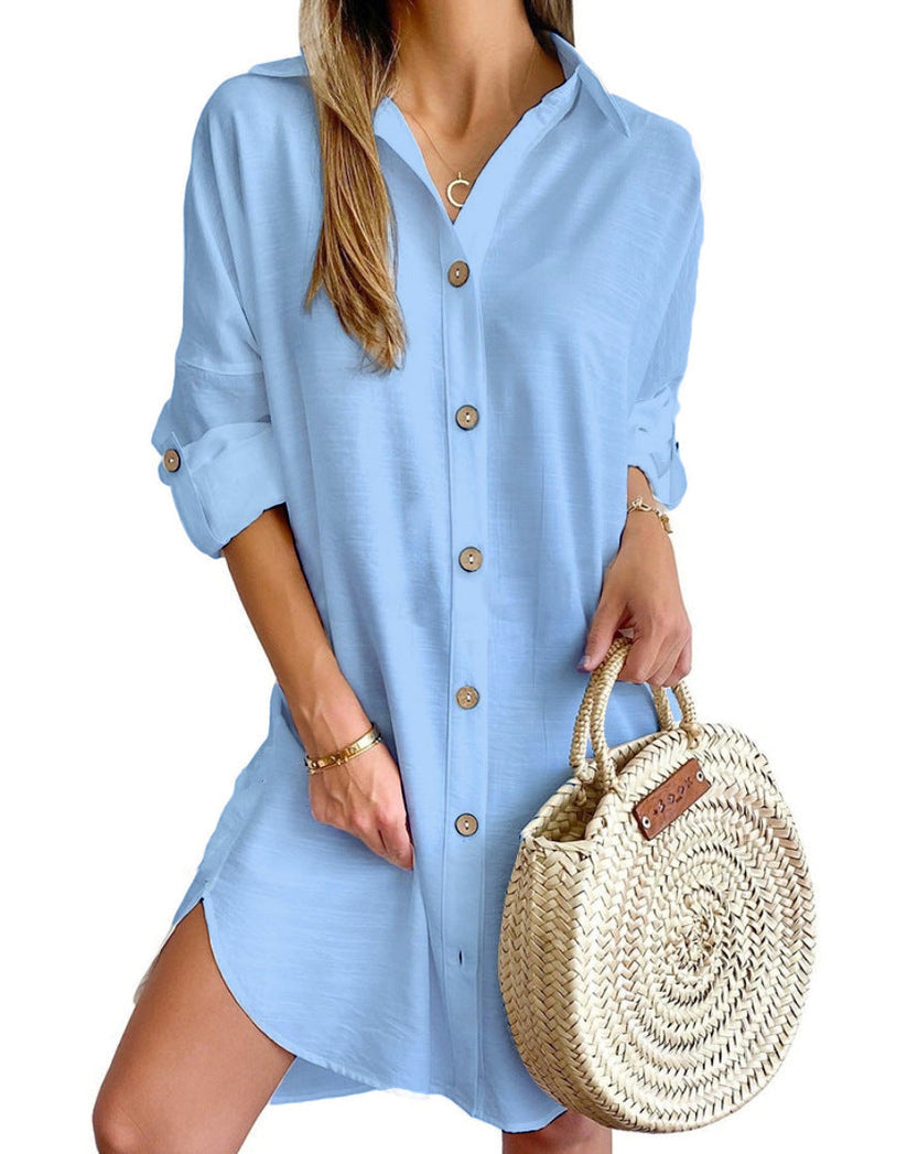 CASSY™ - Chic Button-Up Shirt Dress for Effortless Style
