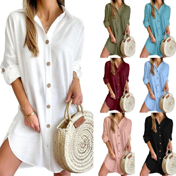 CASSY™ - Chic Button-Up Shirt Dress for Effortless Style