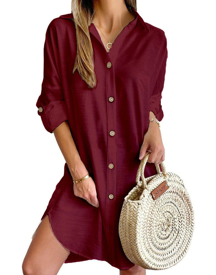 CASSY™ - Chic Button-Up Shirt Dress for Effortless Style