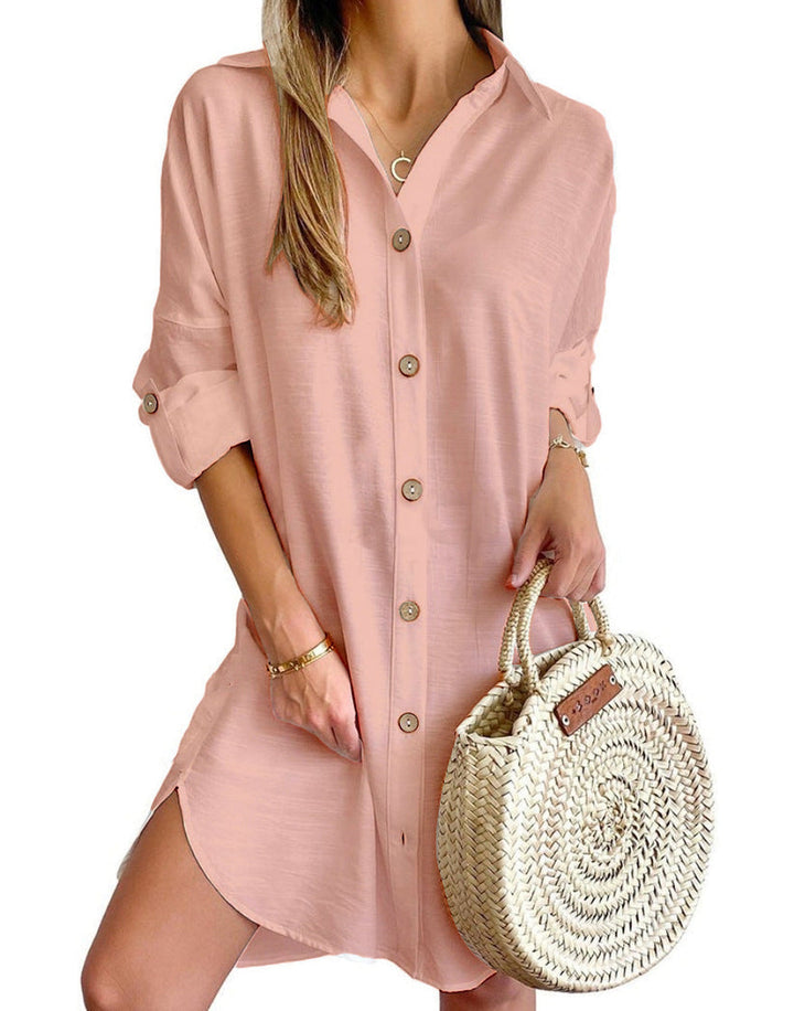 CASSY™ - Chic Button-Up Shirt Dress for Effortless Style