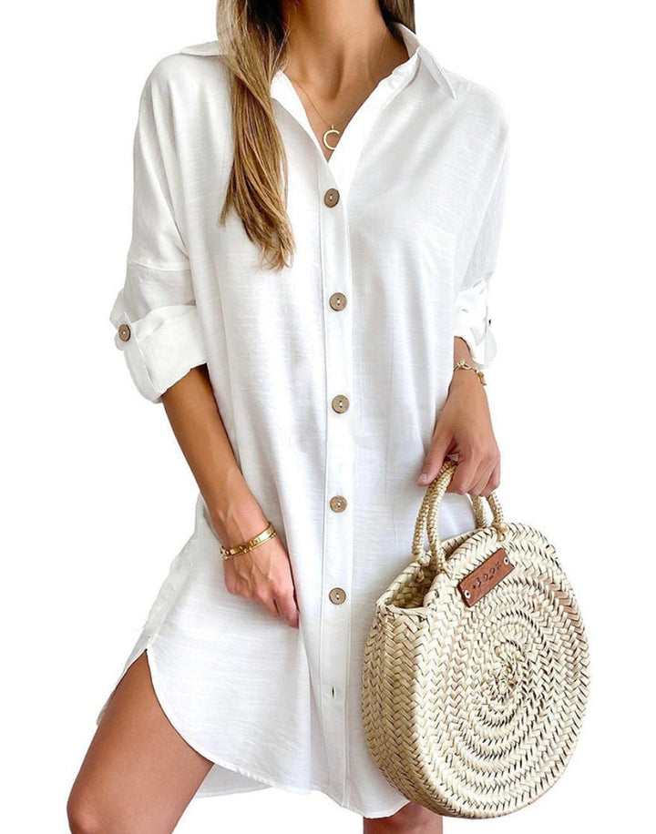 CASSY™ - Chic Button-Up Shirt Dress for Effortless Style