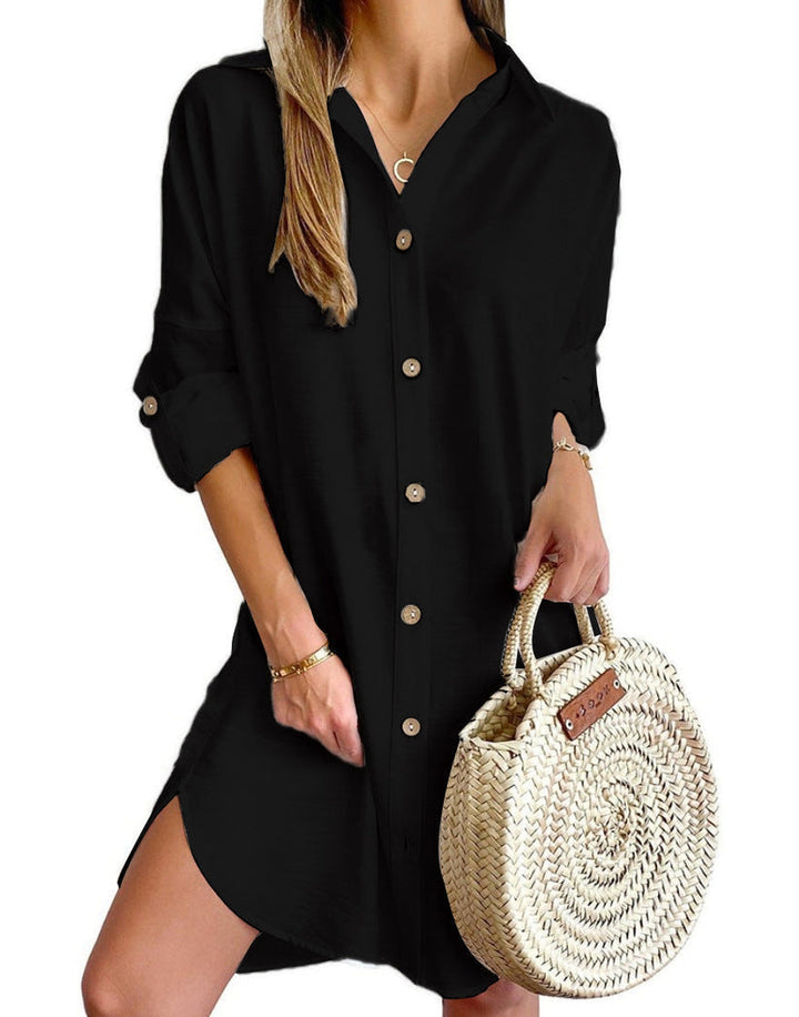 CASSY™ - Chic Button-Up Shirt Dress for Effortless Style