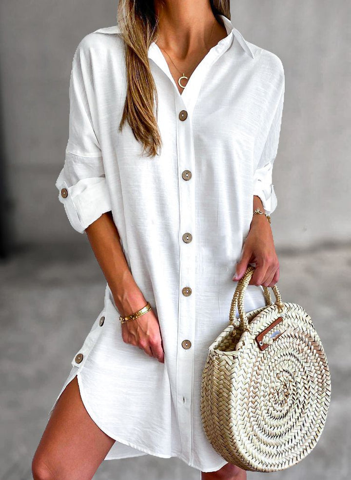 CASSY™ - Chic Button-Up Shirt Dress for Effortless Style