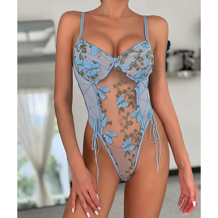 Selene | Embroidered Butterfly Bodysuit