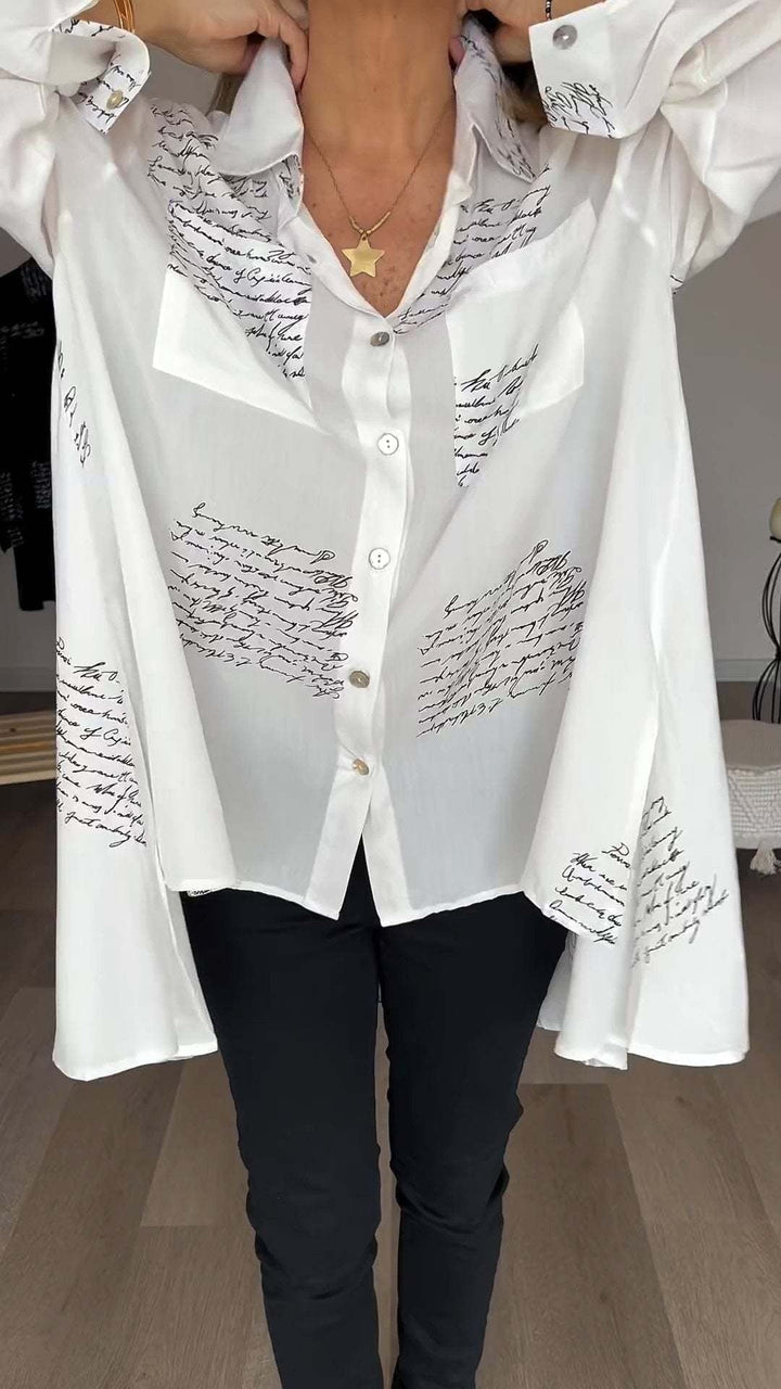 Callista™ - Charming Handwritten Button-Up Shirt