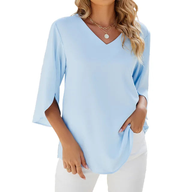 Elegant V-neck Blouse - CARA Collection