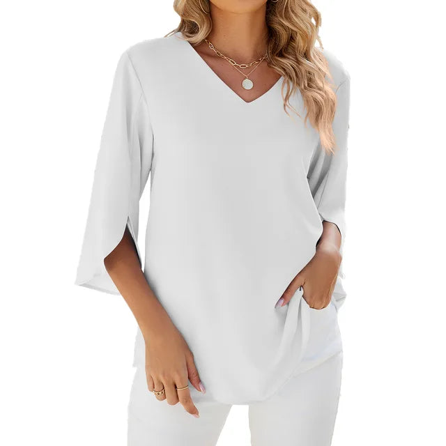 Elegant V-neck Blouse - CARA Collection